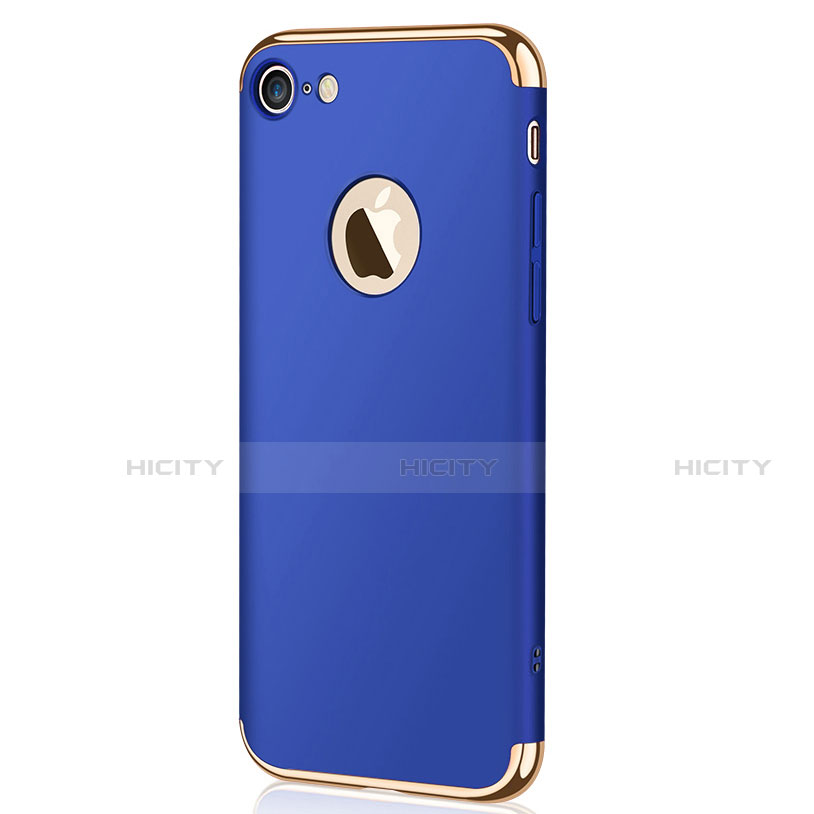 Handyhülle Hülle Luxus Metall Rahmen und Kunststoff M02 für Apple iPhone SE (2020) Blau