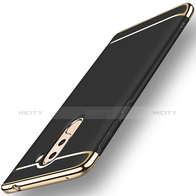 Handyhülle Hülle Luxus Metall Rahmen und Kunststoff M02 für Huawei GR5 (2017) Schwarz groß