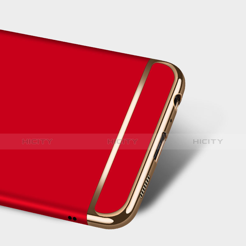 Handyhülle Hülle Luxus Metall Rahmen und Kunststoff mit Fingerring Ständer A03 für Huawei P9 Plus Rot groß