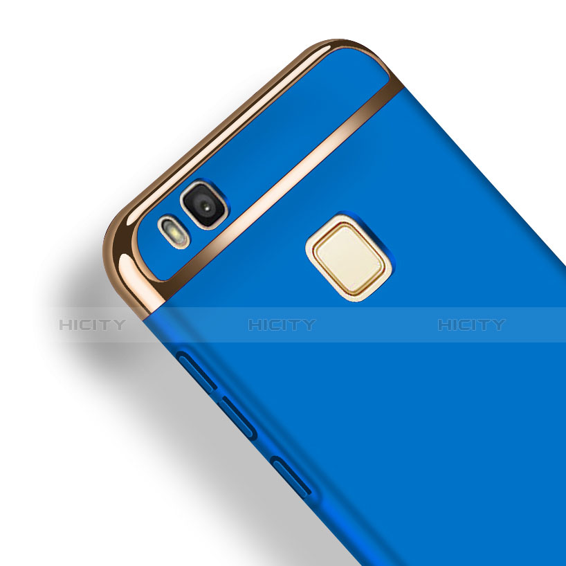 Handyhülle Hülle Luxus Metall Rahmen und Kunststoff mit Fingerring Ständer für Huawei G9 Lite Blau