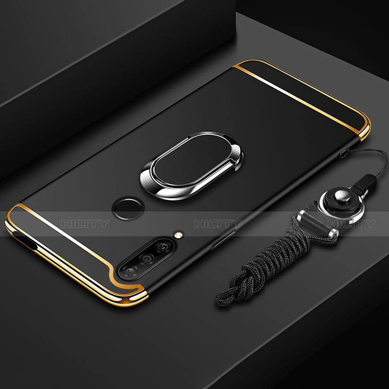 Handyhülle Hülle Luxus Metall Rahmen und Kunststoff Schutzhülle Hartschalen Tasche mit Fingerring Ständer A01 für Huawei Enjoy 10 Plus groß