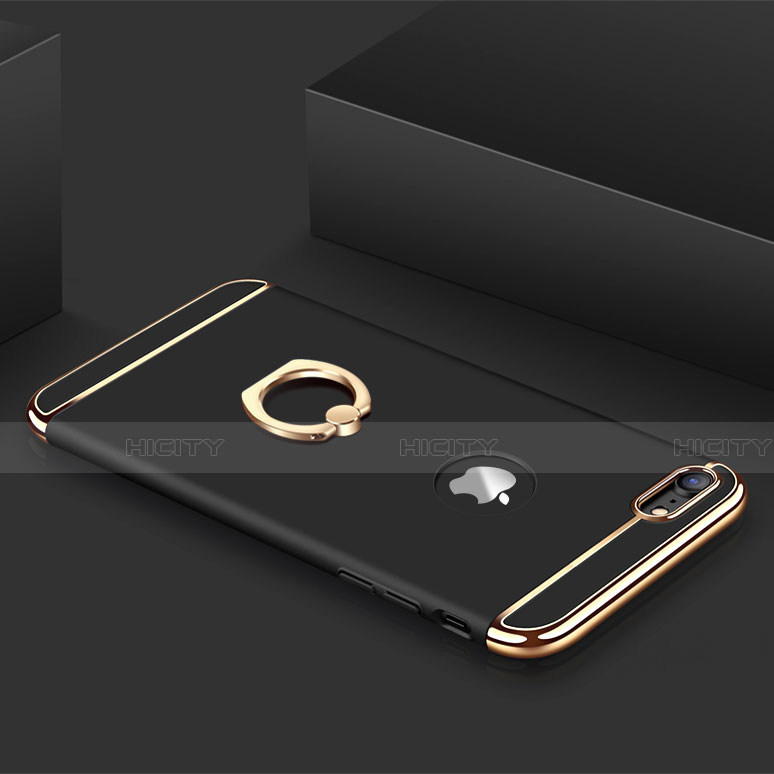 Handyhülle Hülle Luxus Metall Rahmen und Kunststoff Schutzhülle Tasche mit Fingerring Ständer A01 für Apple iPhone SE (2020)