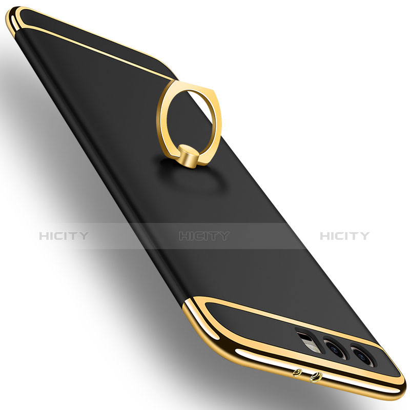 Handyhülle Hülle Luxus Metall Rahmen und Kunststoff Schutzhülle Tasche mit Fingerring Ständer A01 für Huawei Honor 9