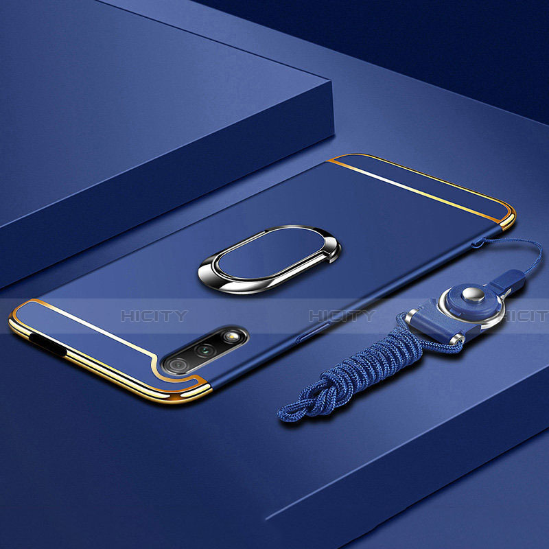 Handyhülle Hülle Luxus Metall Rahmen und Kunststoff Schutzhülle Tasche mit Fingerring Ständer A01 für Huawei Honor 9X