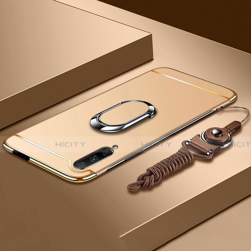 Handyhülle Hülle Luxus Metall Rahmen und Kunststoff Schutzhülle Tasche mit Fingerring Ständer A01 für Huawei Honor 9X Pro