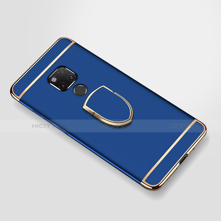 Handyhülle Hülle Luxus Metall Rahmen und Kunststoff Schutzhülle Tasche mit Fingerring Ständer A01 für Huawei Mate 20 X 5G Blau Plus
