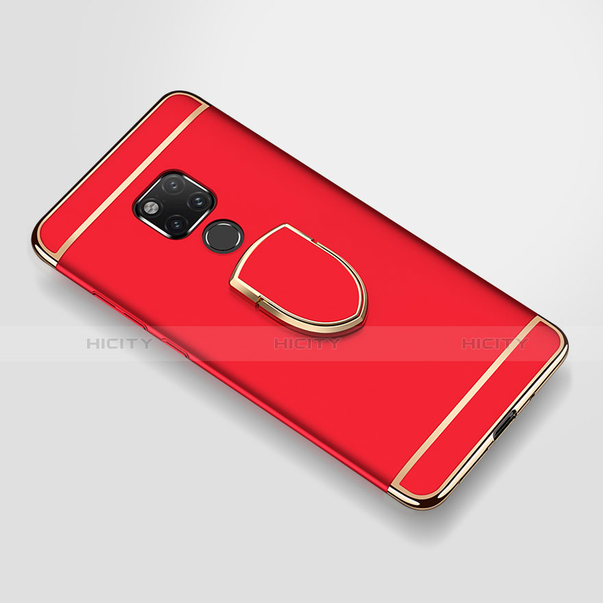 Handyhülle Hülle Luxus Metall Rahmen und Kunststoff Schutzhülle Tasche mit Fingerring Ständer A01 für Huawei Mate 20 X 5G Rot Plus