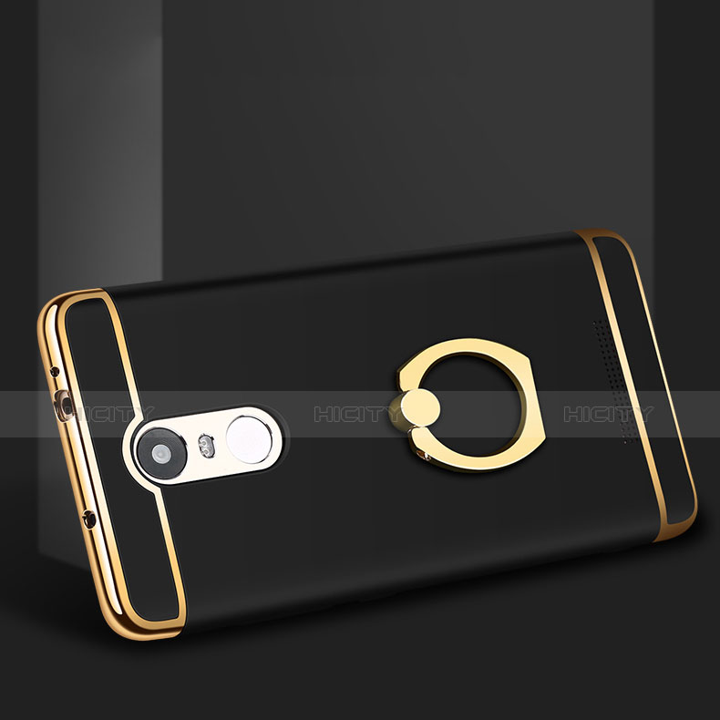 Handyhülle Hülle Luxus Metall Rahmen und Kunststoff Schutzhülle Tasche mit Fingerring Ständer A01 für Xiaomi Redmi Note 3 MediaTek groß