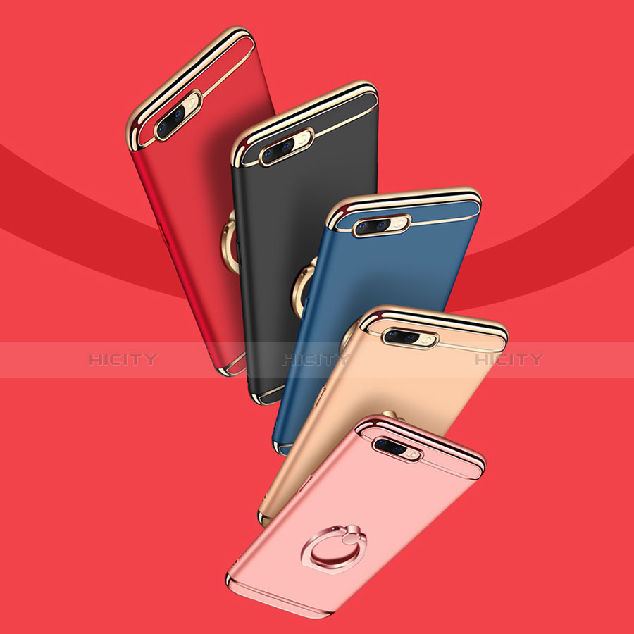 Handyhülle Hülle Luxus Metall Rahmen und Kunststoff Schutzhülle Tasche mit Fingerring Ständer A06 für Apple iPhone 7 Plus