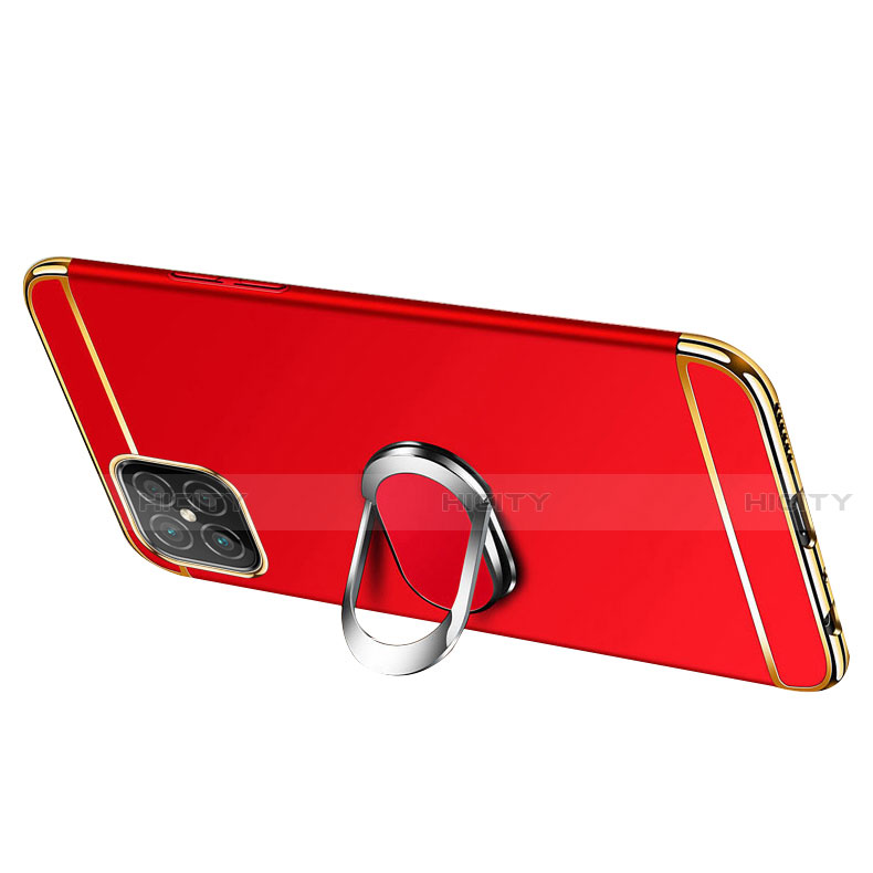 Handyhülle Hülle Luxus Metall Rahmen und Kunststoff Schutzhülle Tasche mit Fingerring Ständer T01 für Huawei Nova 8 SE 5G