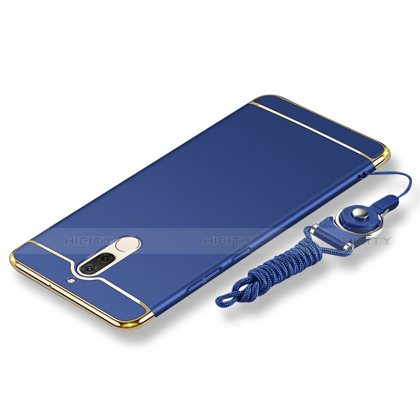 Handyhülle Hülle Luxus Metall Rahmen und Kunststoff Schutzhülle Tasche mit Lanyard für Huawei G10 Blau Plus