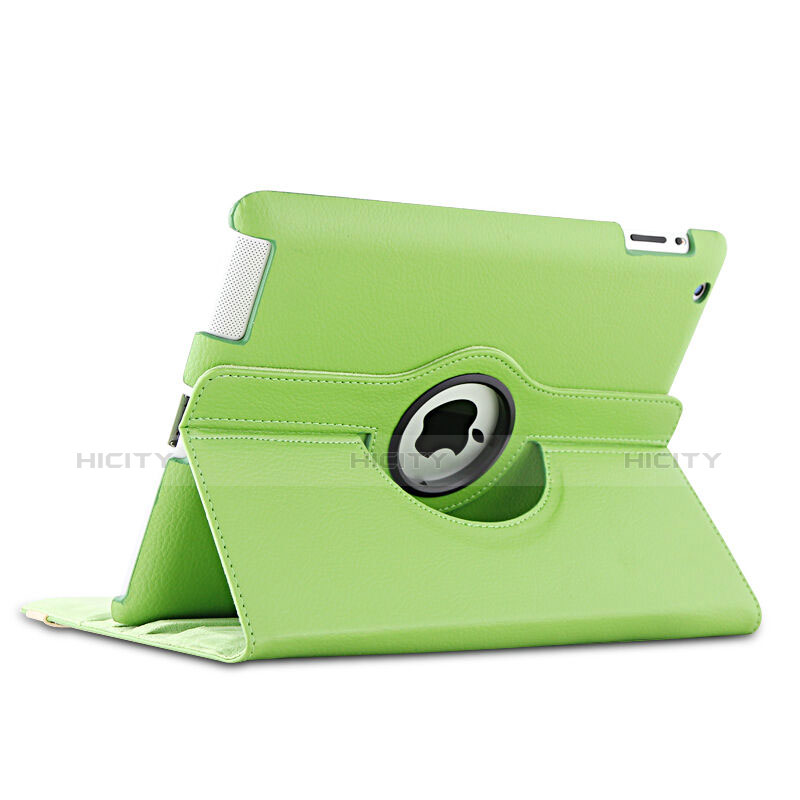 Handyhülle Hülle Rotierende Tasche Leder für Apple iPad 2 Grün groß