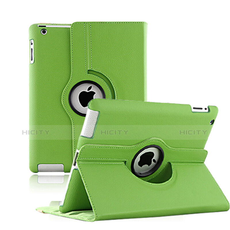 Handyhülle Hülle Rotierende Tasche Leder für Apple iPad 3 Grün Plus