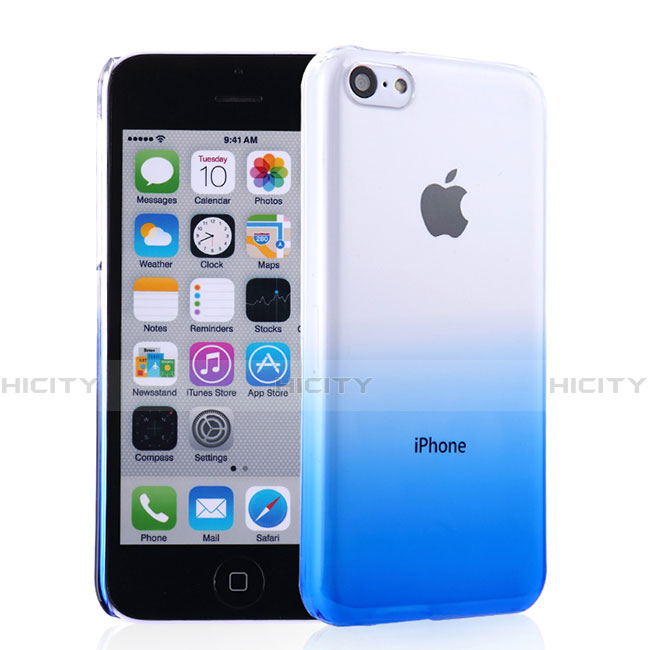 Handyhülle Hülle Schutzhülle Durchsichtig Farbverlauf für Apple iPhone 5C Blau Plus