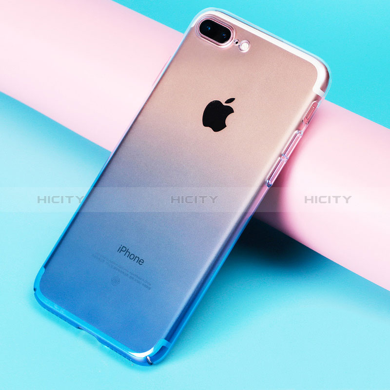 Handyhülle Hülle Schutzhülle Durchsichtig Farbverlauf für Apple iPhone 8 Plus Blau