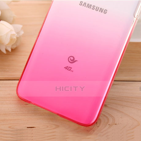 Handyhülle Hülle Schutzhülle Durchsichtig Farbverlauf für Samsung Galaxy A3 Duos SM-A300F Rosa groß