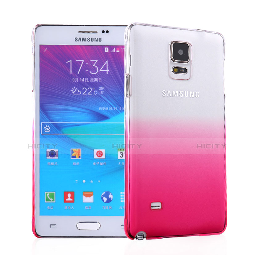 Handyhülle Hülle Schutzhülle Durchsichtig Farbverlauf für Samsung Galaxy Note 4 Duos N9100 Dual SIM Rosa