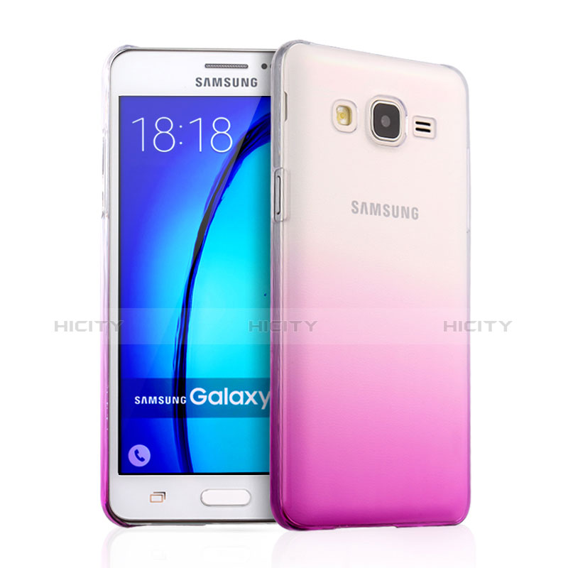 Handyhülle Hülle Schutzhülle Durchsichtig Farbverlauf für Samsung Galaxy On5 G550FY Rosa Plus