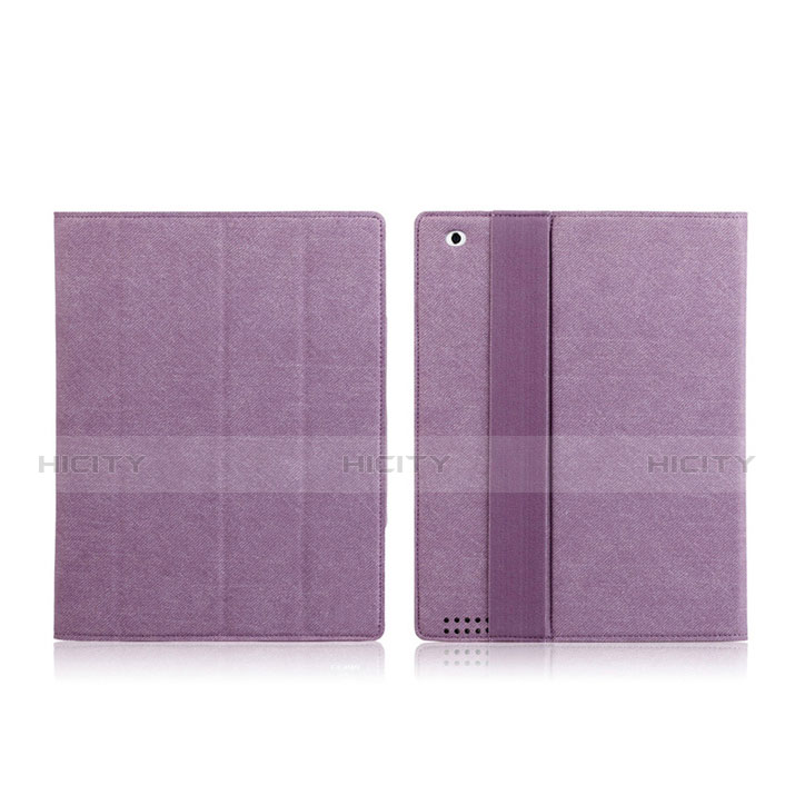 Handyhülle Hülle Stand Tasche Leder für Apple iPad 2 Violett Plus