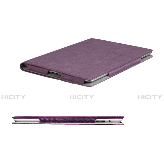 Handyhülle Hülle Stand Tasche Leder für Apple iPad 2 Violett groß