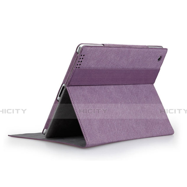 Handyhülle Hülle Stand Tasche Leder für Apple iPad 3 Violett groß