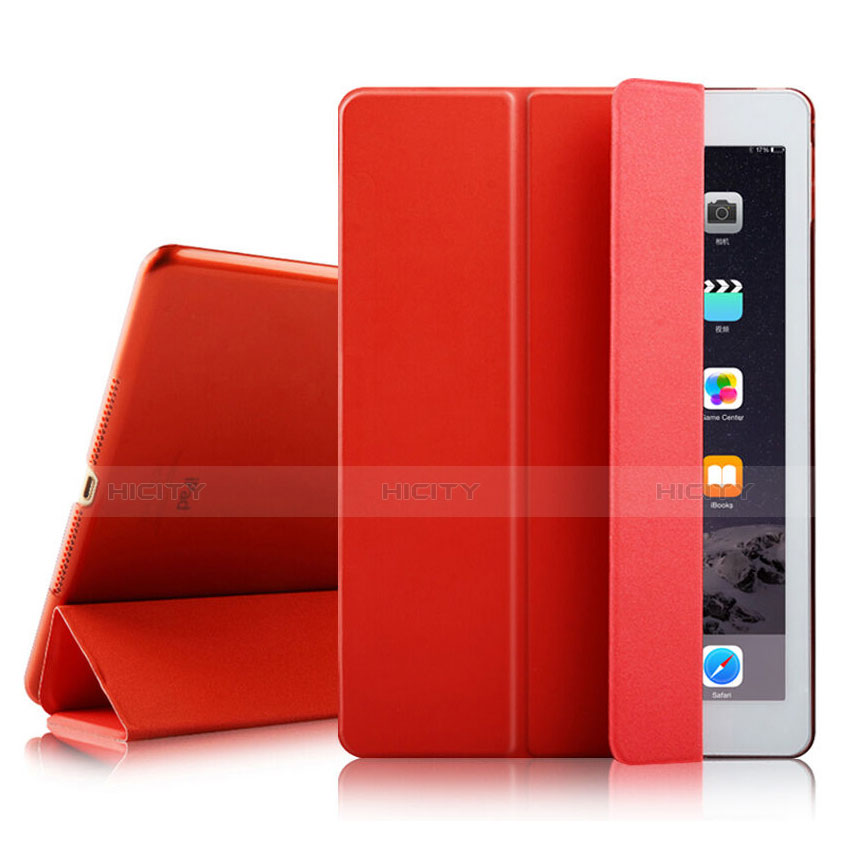 Handyhülle Hülle Stand Tasche Leder für Apple iPad Air 2 Rot Plus