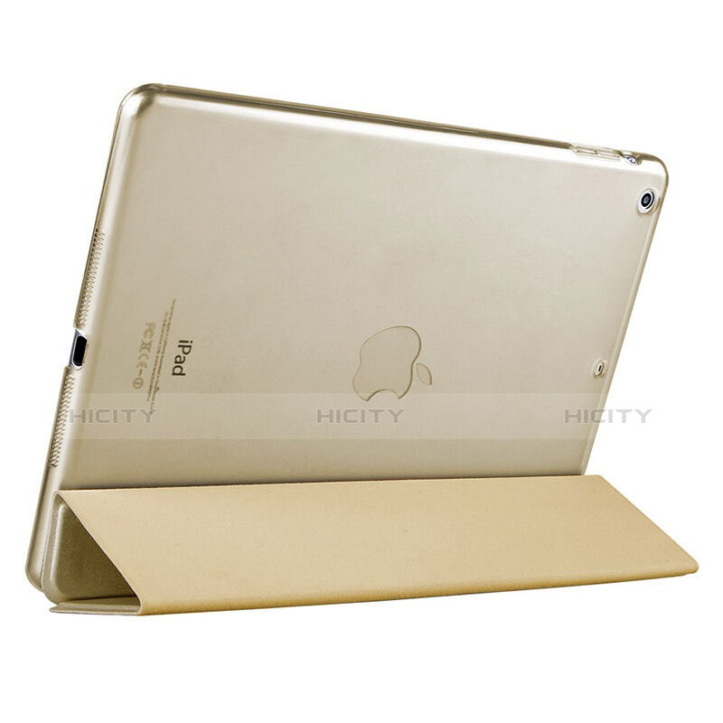 Handyhülle Hülle Stand Tasche Leder für Apple iPad Air Gold groß