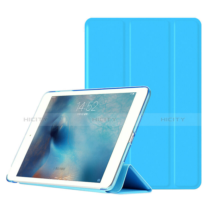 Handyhülle Hülle Stand Tasche Leder für Apple iPad Mini 3 Hellblau groß