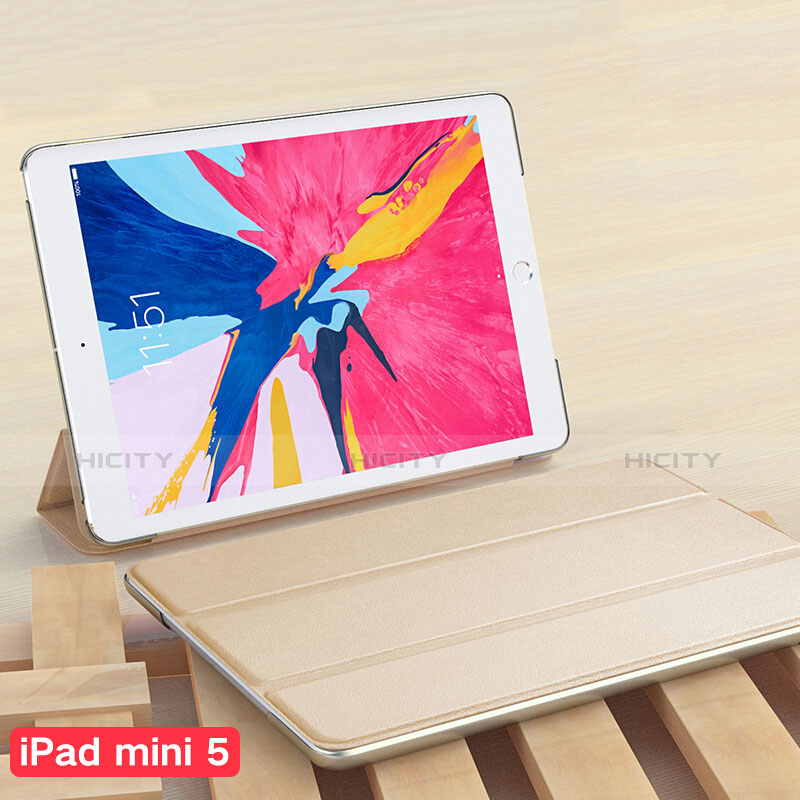 Handyhülle Hülle Stand Tasche Leder für Apple iPad Mini 5 (2019) Gold