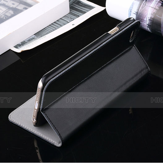Handyhülle Hülle Stand Tasche Leder für Apple iPhone 6 Schwarz