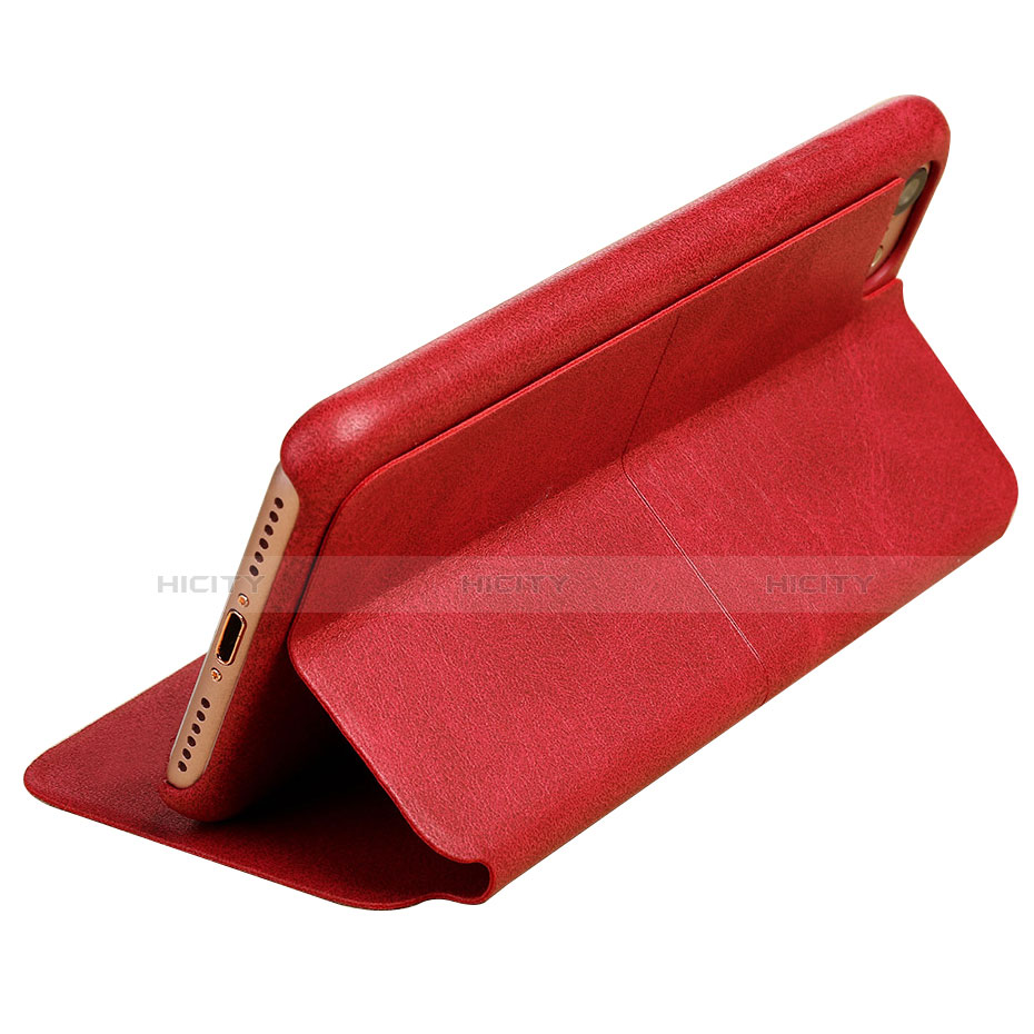 Handyhülle Hülle Stand Tasche Leder für Apple iPhone 8 Rot