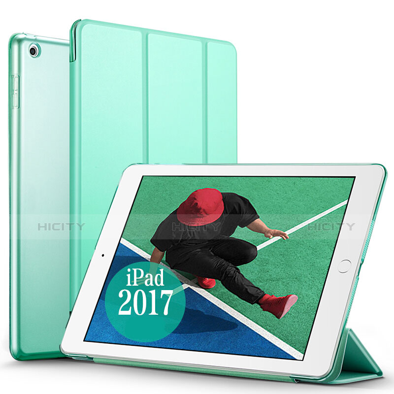 Handyhülle Hülle Stand Tasche Leder für Apple New iPad Pro 9.7 (2017) Grün Plus