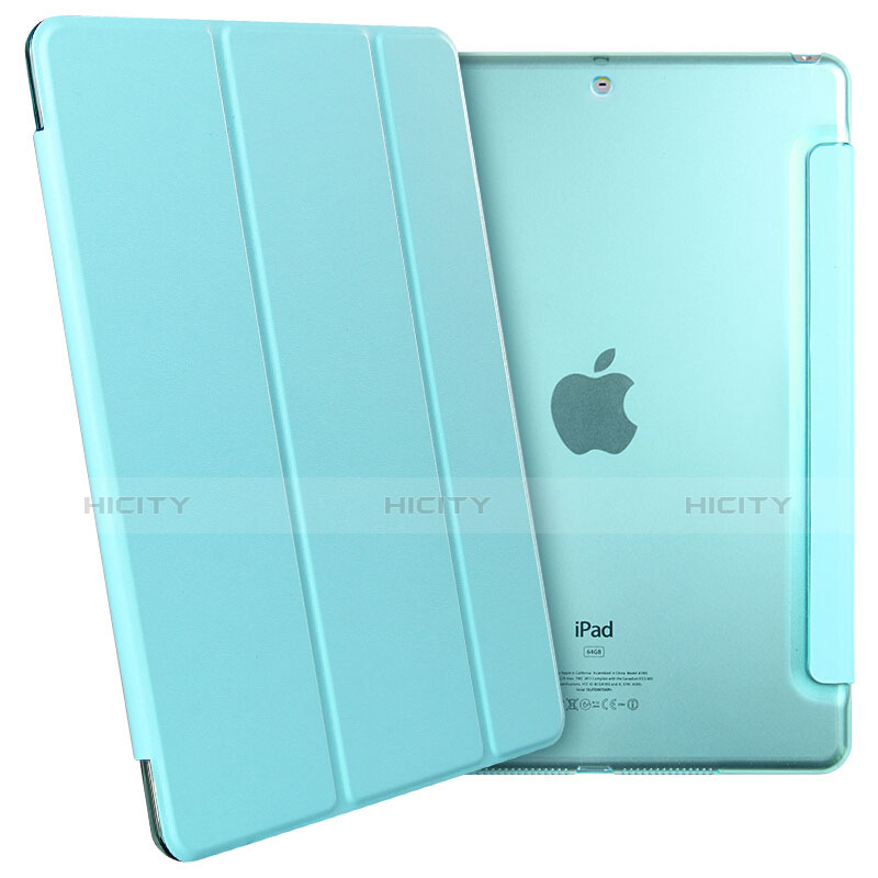 Handyhülle Hülle Stand Tasche Leder für Apple New iPad Pro 9.7 (2017) Hellblau groß