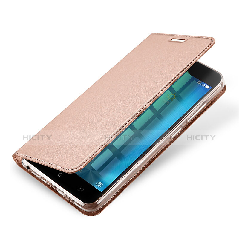 Handyhülle Hülle Stand Tasche Leder für Asus Zenfone 3 Zoom Rosegold groß