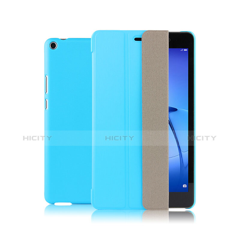 Handyhülle Hülle Stand Tasche Leder für Huawei MediaPad T3 8.0 KOB-W09 KOB-L09 Hellblau groß
