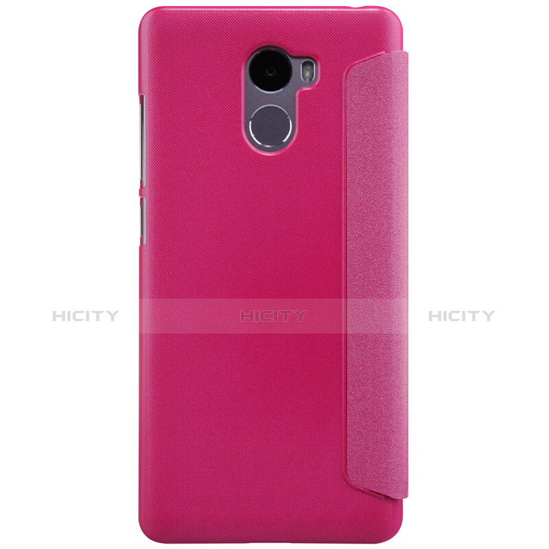 Handyhülle Hülle Stand Tasche Leder für Xiaomi Redmi 4 Standard Edition Pink groß