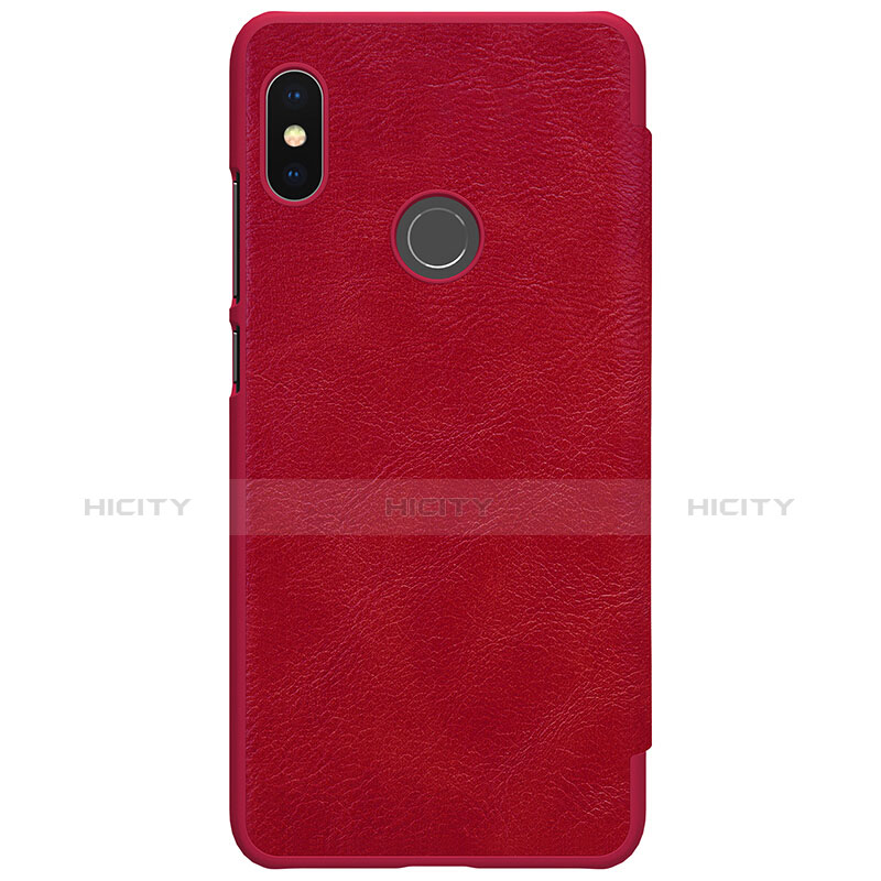 Handyhülle Hülle Stand Tasche Leder für Xiaomi Redmi Note 5 AI Dual Camera Rot