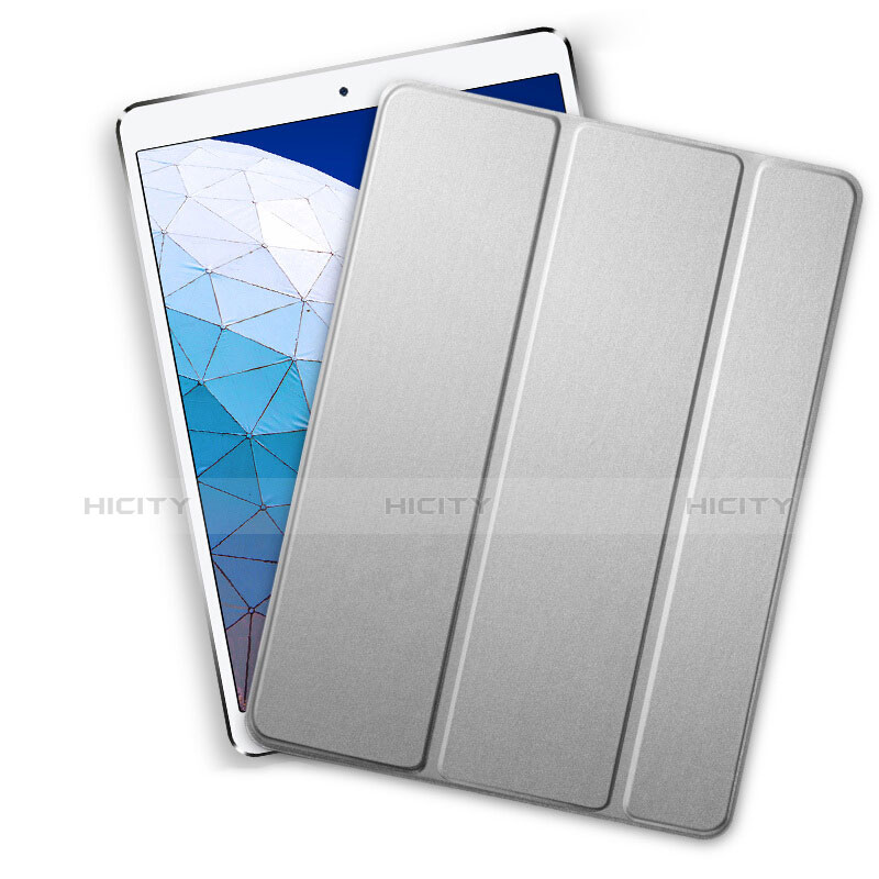 Handyhülle Hülle Stand Tasche Leder L01 für Apple iPad New Air (2019) 10.5 Silber groß