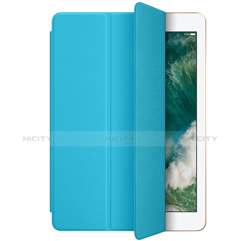 Handyhülle Hülle Stand Tasche Leder L01 für Apple New iPad 9.7 (2017) Hellblau Plus
