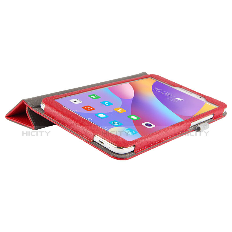 Handyhülle Hülle Stand Tasche Leder L01 für Huawei Honor Pad 2 Rot groß