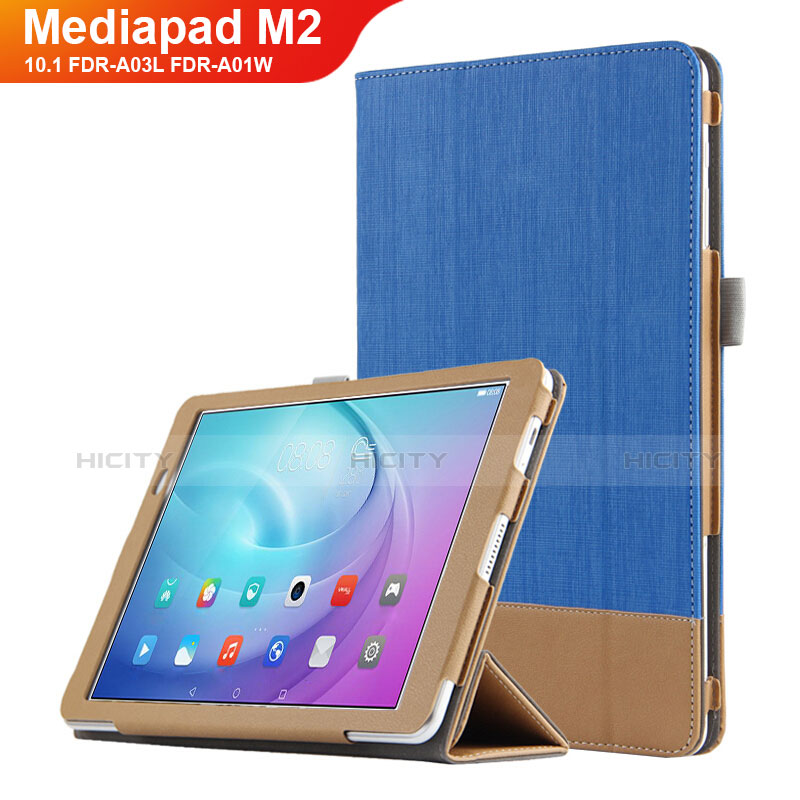 Handyhülle Hülle Stand Tasche Leder L01 für Huawei MediaPad M2 10.1 FDR-A03L FDR-A01W Blau