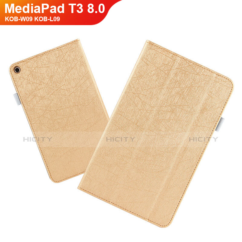 Handyhülle Hülle Stand Tasche Leder L01 für Huawei MediaPad T3 8.0 KOB-W09 KOB-L09 Gold Plus