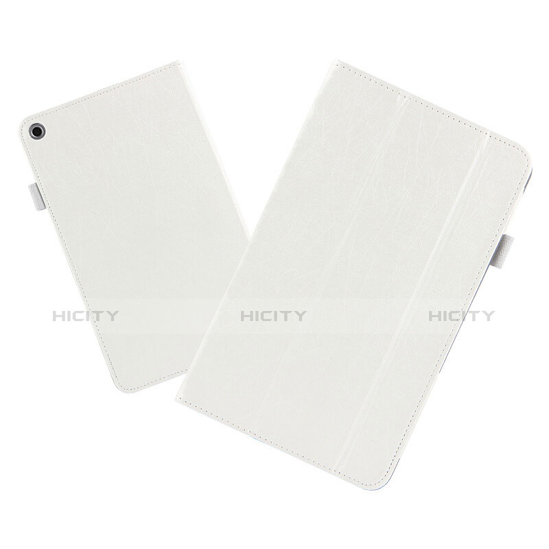 Handyhülle Hülle Stand Tasche Leder L01 für Huawei MediaPad T3 8.0 KOB-W09 KOB-L09 Weiß