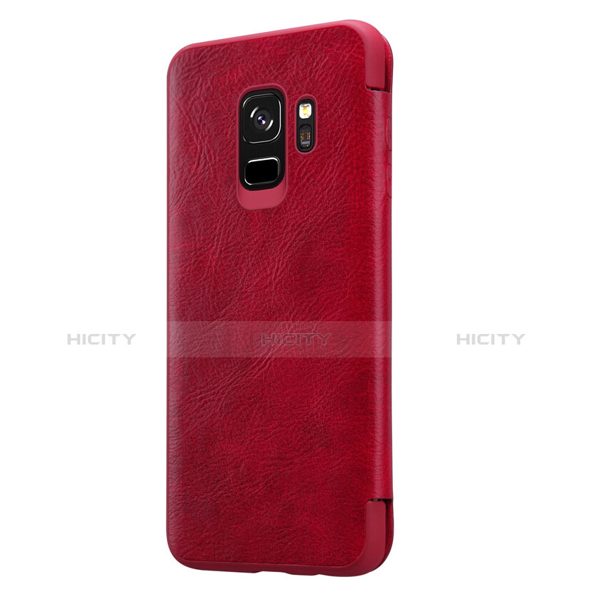 Handyhülle Hülle Stand Tasche Leder L01 für Samsung Galaxy S9 Rot groß