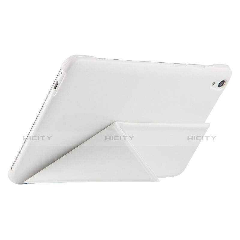 Handyhülle Hülle Stand Tasche Leder L02 für Huawei Honor Pad 2 Weiß groß