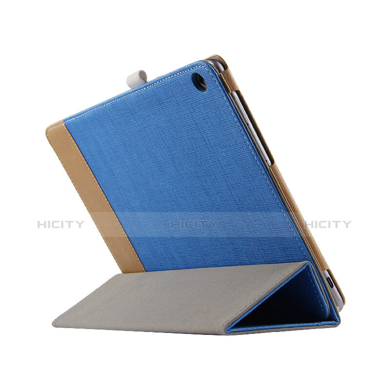 Handyhülle Hülle Stand Tasche Leder L02 für Huawei MediaPad M3 Lite 10.1 BAH-W09 Blau groß