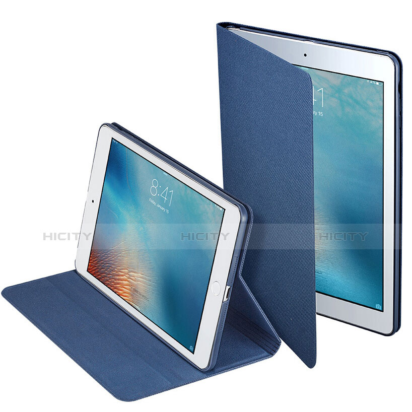 Handyhülle Hülle Stand Tasche Leder L04 für Apple iPad Mini 3 Blau groß