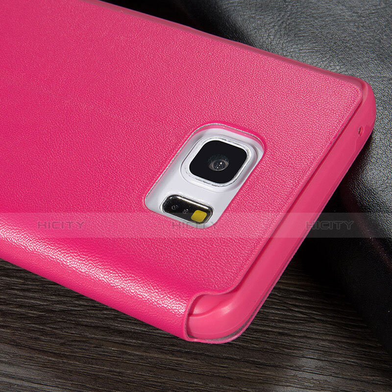 Handyhülle Hülle Stand Tasche Leder L04 für Samsung Galaxy Note 5 N9200 N920 N920F Pink groß