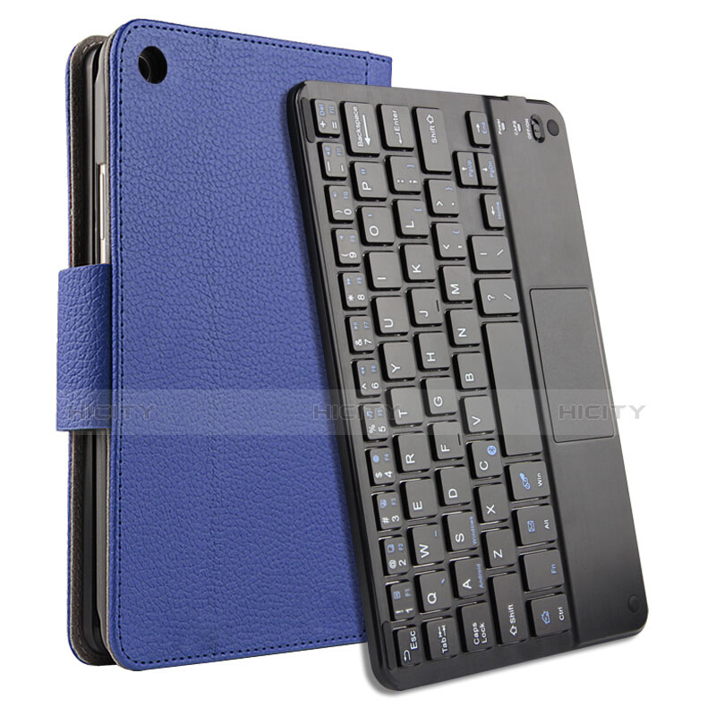 Handyhülle Hülle Stand Tasche Leder mit Tastatur für Huawei Mediapad M3 8.4 BTV-DL09 BTV-W09 Blau