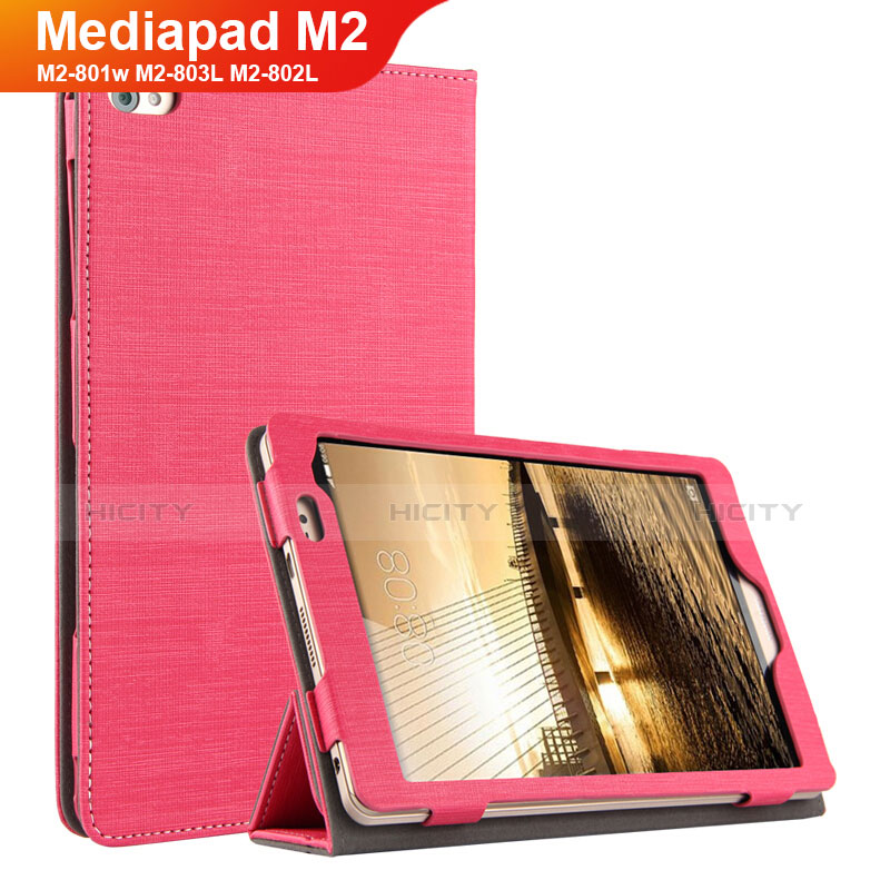 Handyhülle Hülle Stand Tasche Stoff für Huawei Mediapad M2 8 M2-801w M2-803L M2-802L Rot
